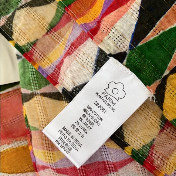 Farm Rio FARM Rio Beach Vibrant Multi Banana Sarong Wrap Scarf Beaded Fringe - Picture 9 of 15